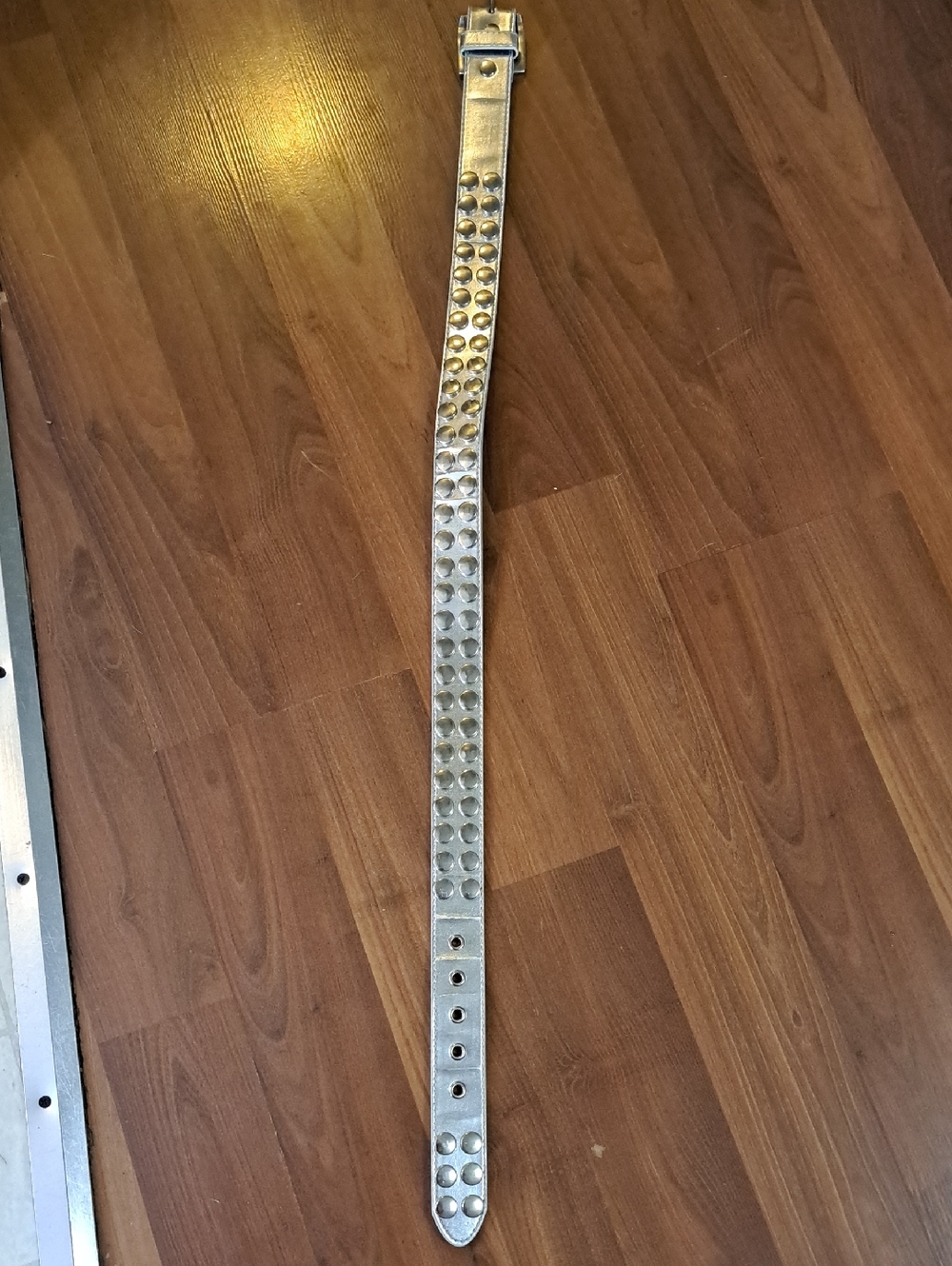 Silver Studded Leather Belt